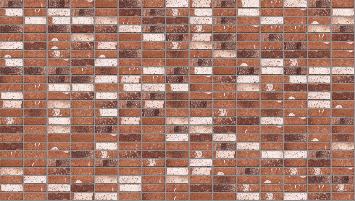 A seamless brick texture with bishop house tumbled units arranged in a Stack pattern