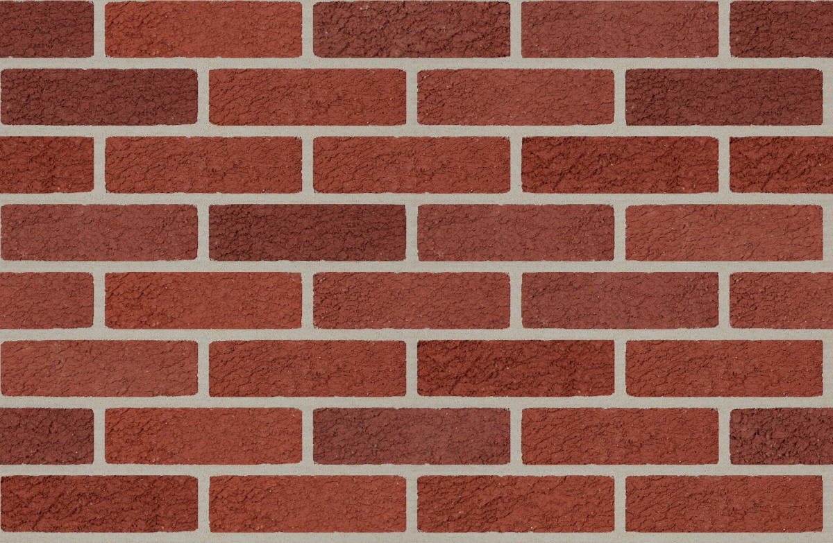 A seamless brick texture with burgundy red range matt units arranged in a Stretcher pattern