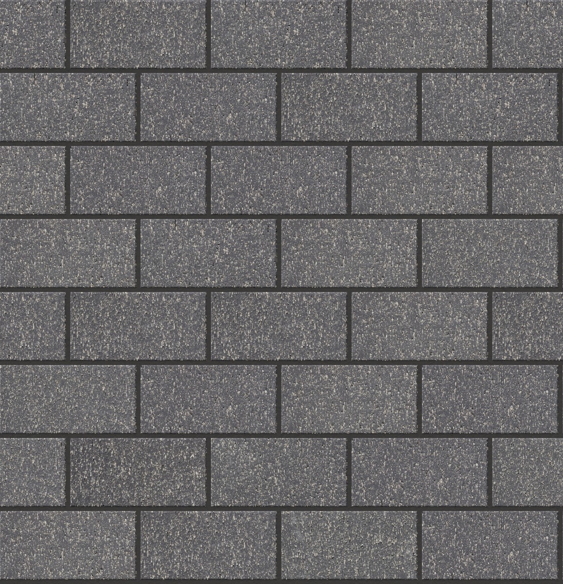 A seamless landscaping texture with carbon black permeable pavers units arranged in a Stretcher pattern