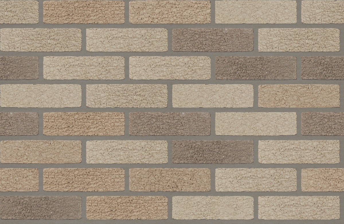 A seamless brick texture with dapple gray matt units arranged in a Stretcher pattern