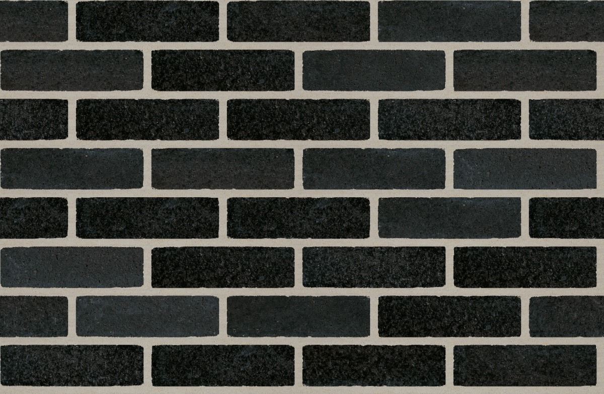 A seamless brick texture with downing black velour units arranged in a Stretcher pattern