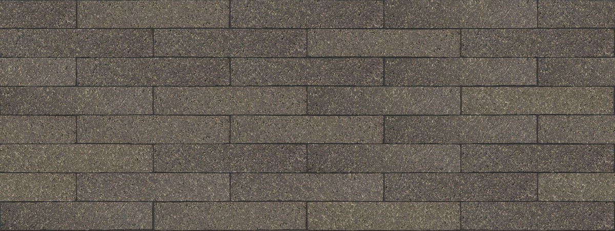 A seamless landscaping texture with field gray plank pavers units arranged in a Stretcher pattern