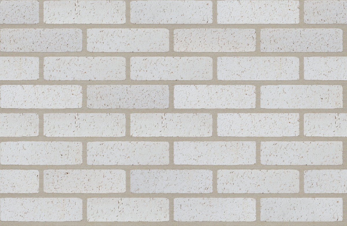 A seamless brick texture with glacier white velour units arranged in a Stretcher pattern