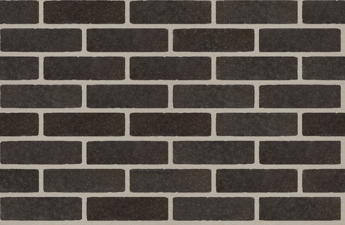 A seamless brick texture with graphite black velour units arranged in a Stretcher pattern