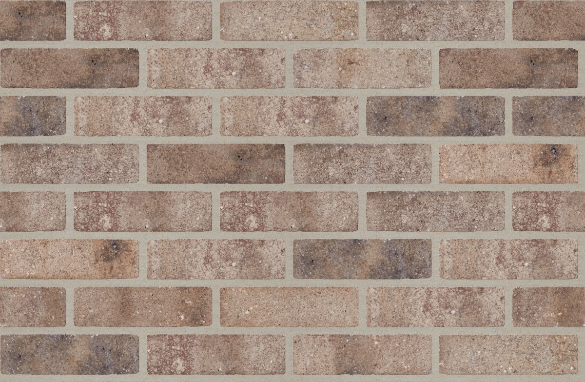 A seamless brick texture with hamilton blend sanded rustic units arranged in a Stretcher pattern