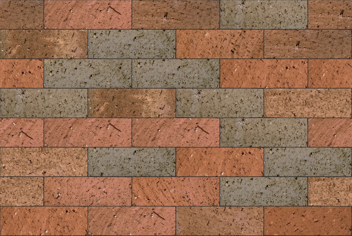 A seamless landscaping texture with indian full range coarse grind pavers units arranged in a Stretcher pattern