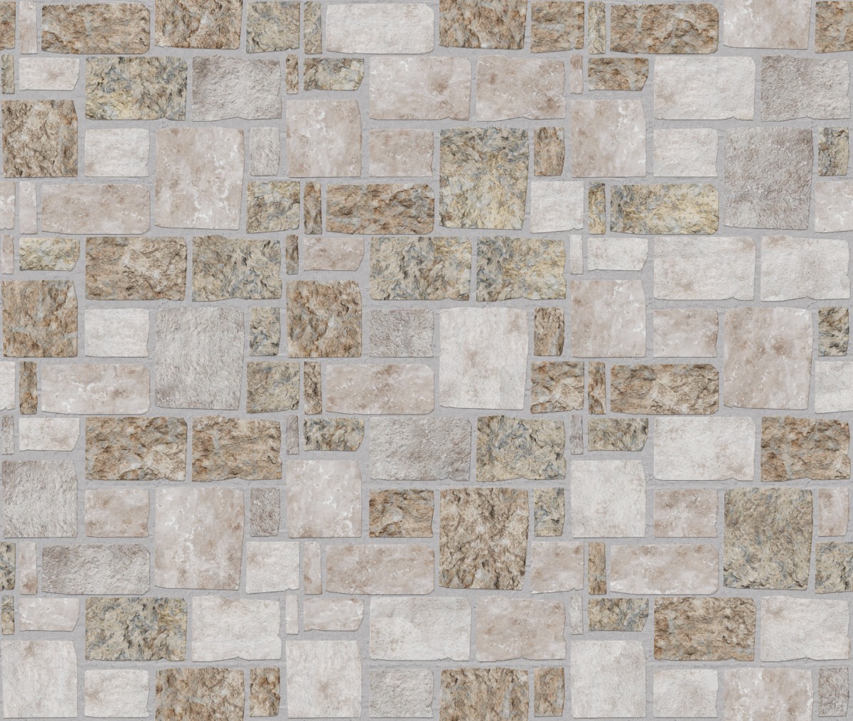 A seamless stone texture with limestone - sierra lac buff - split-face - m1226 blocks arranged in a Veneer - Ashlar - Split Edge - DP105 pattern
