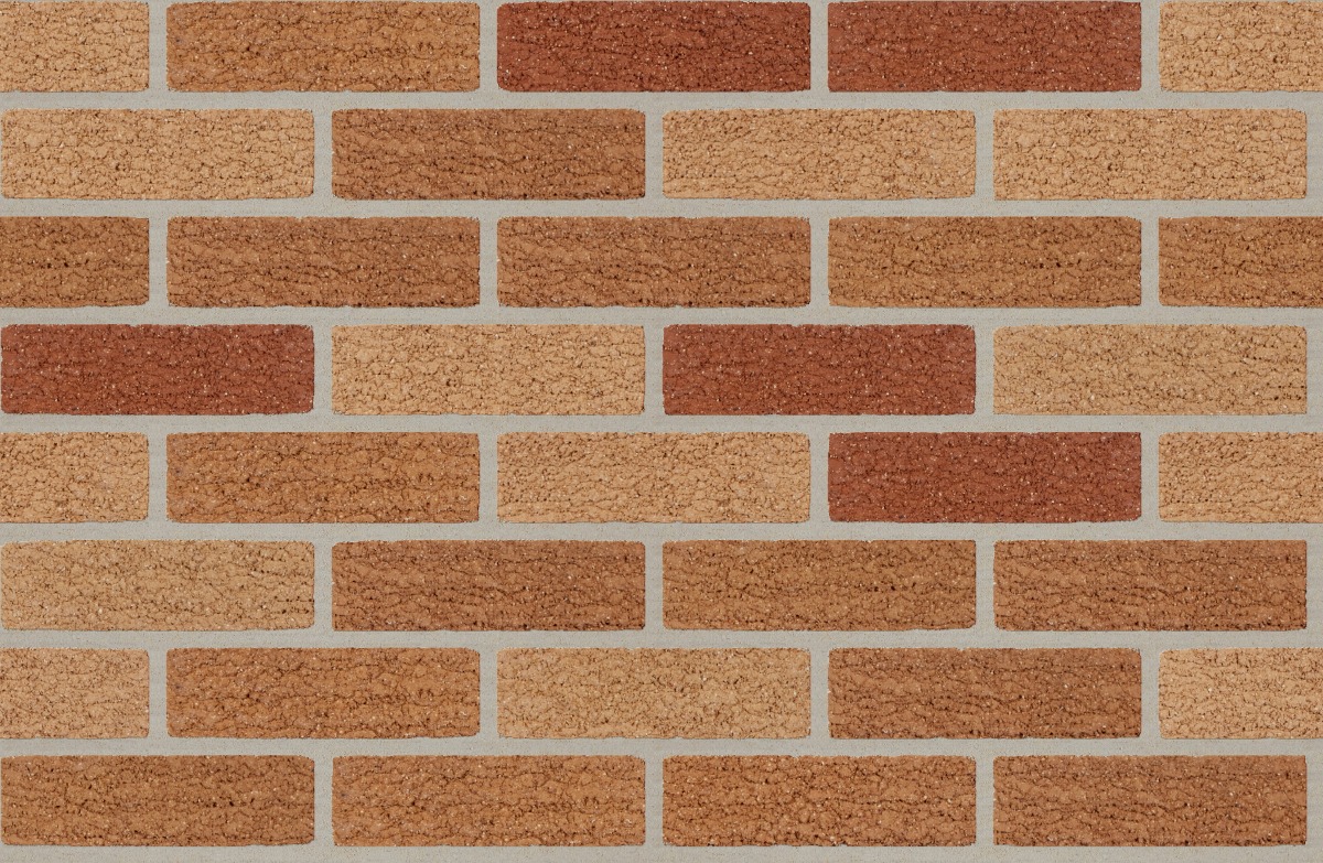 A seamless brick texture with marigold blend matt units arranged in a Stretcher pattern