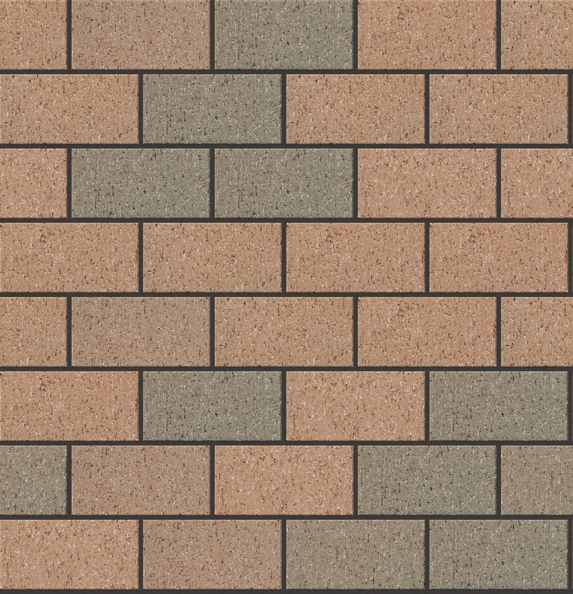 A seamless landscaping texture with nutmeg full range permeable pavers units arranged in a Stretcher pattern