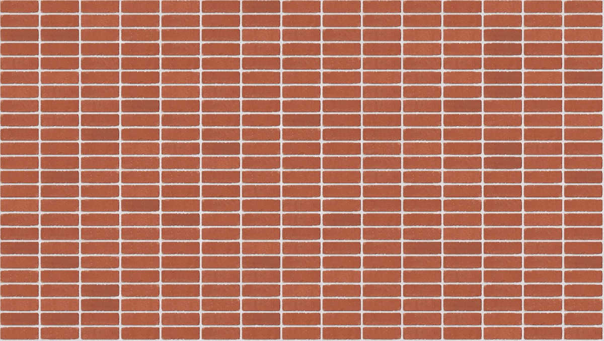 A seamless brick texture with red smooth tumbled units arranged in a Stack pattern