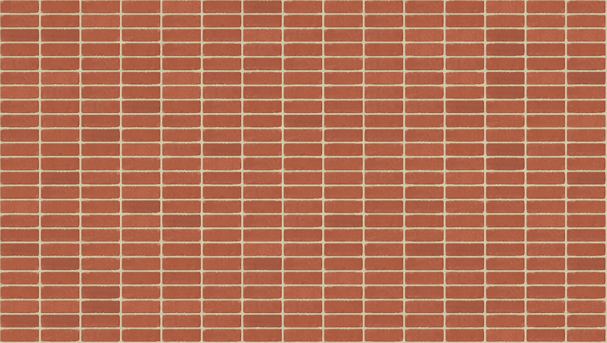 A seamless brick texture with red smooth tumbled units arranged in a Stack pattern