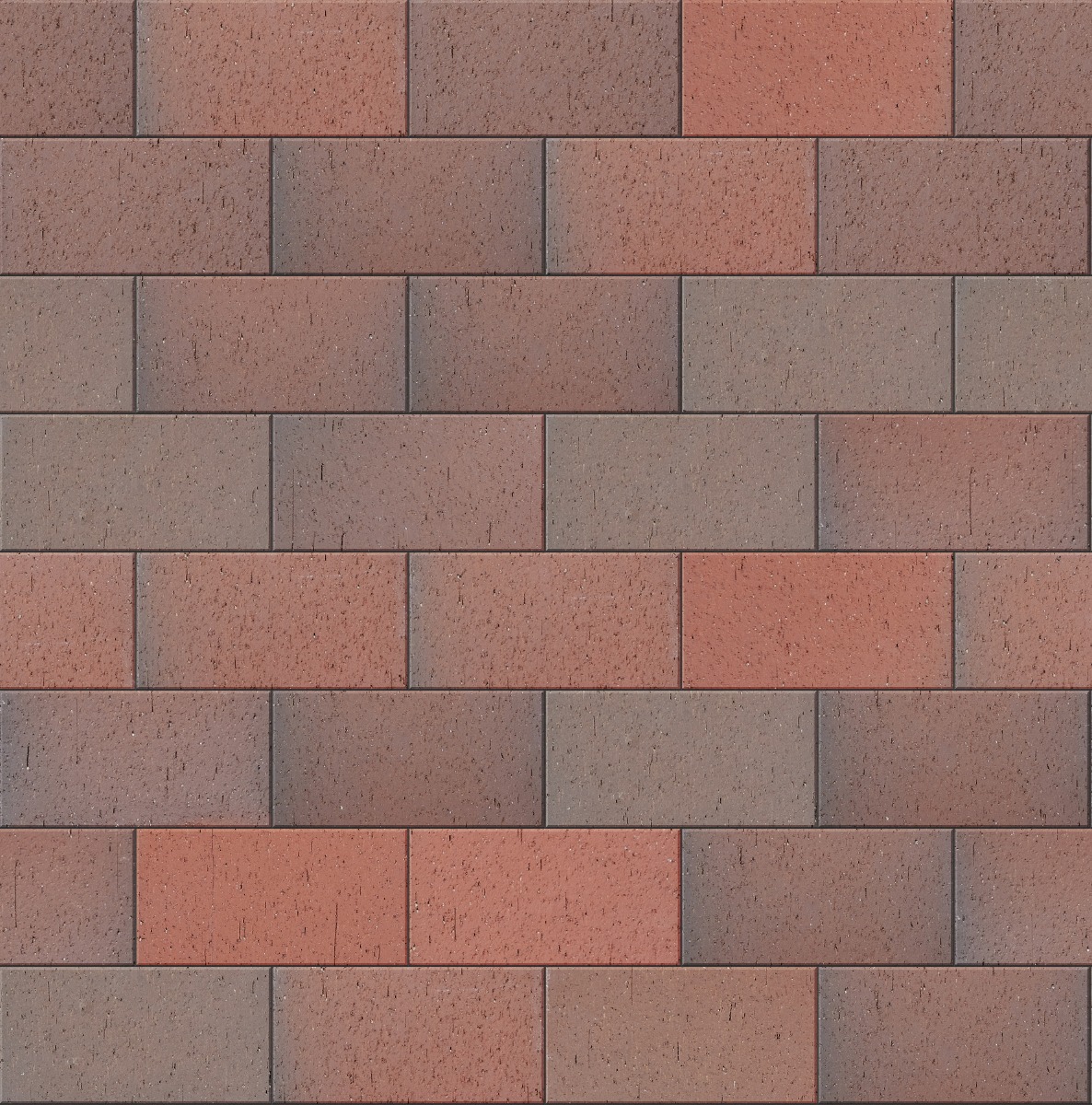 A seamless landscaping texture with regimental full range pavers units arranged in a Stretcher pattern