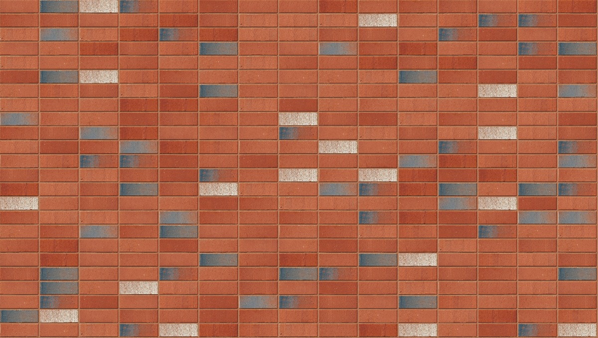 A seamless brick texture with restoration red units arranged in a Stack pattern
