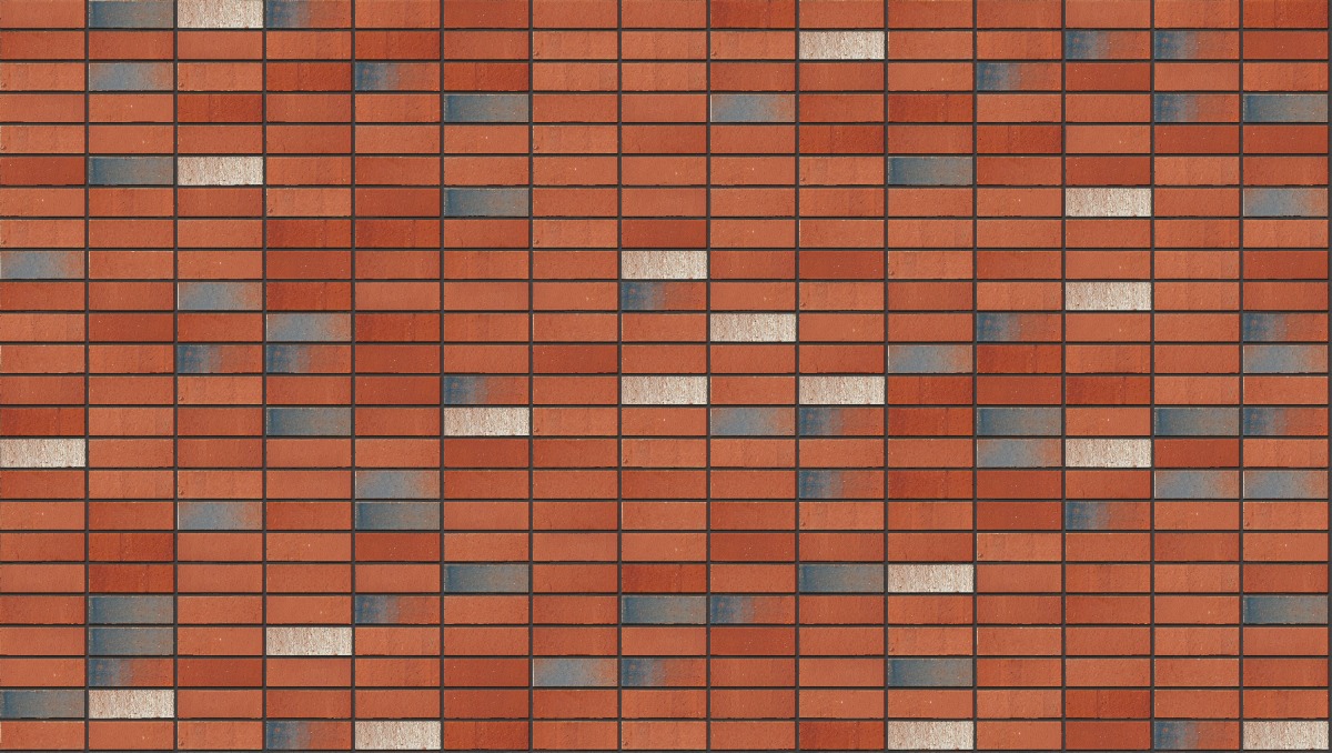 A seamless brick texture with restoration red units arranged in a Stack pattern