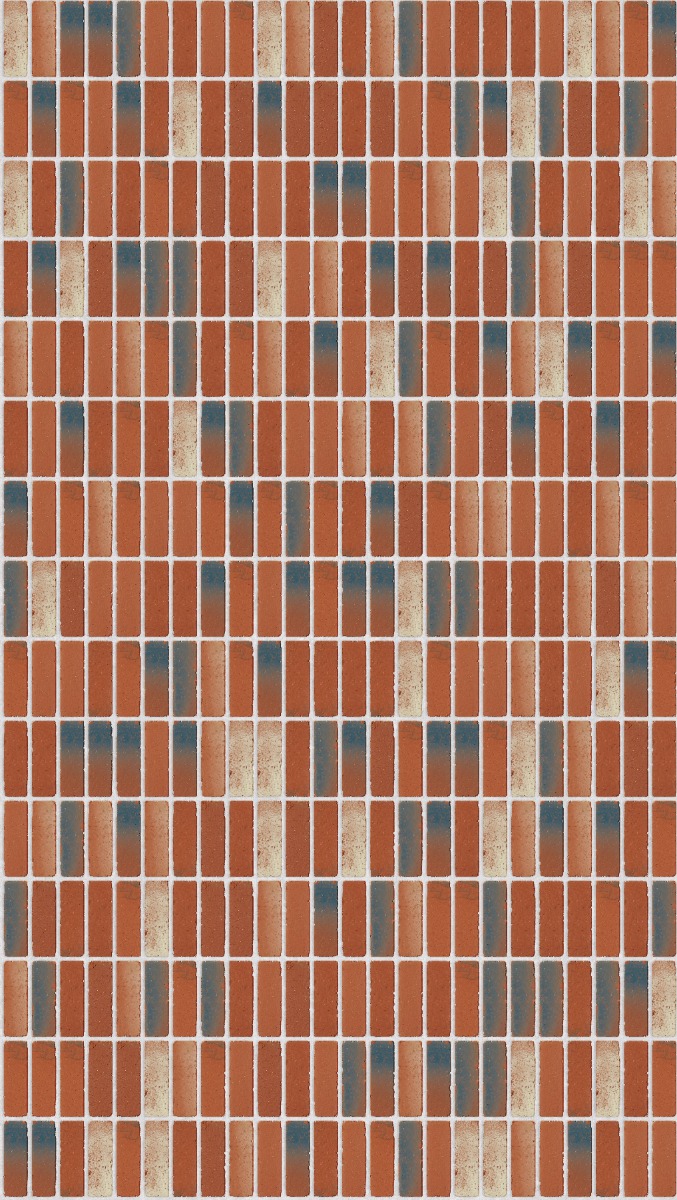 A seamless brick texture with restoration red tumbled units arranged in a Stack pattern