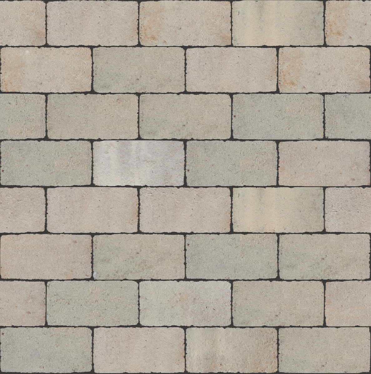 A seamless landscaping texture with sandhills pavers units arranged in a Stretcher pattern