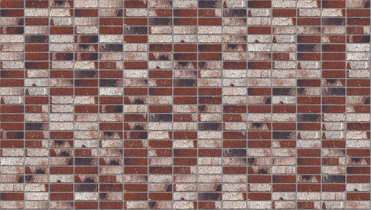 A seamless brick texture with treasury red tumbled units arranged in a Stack pattern
