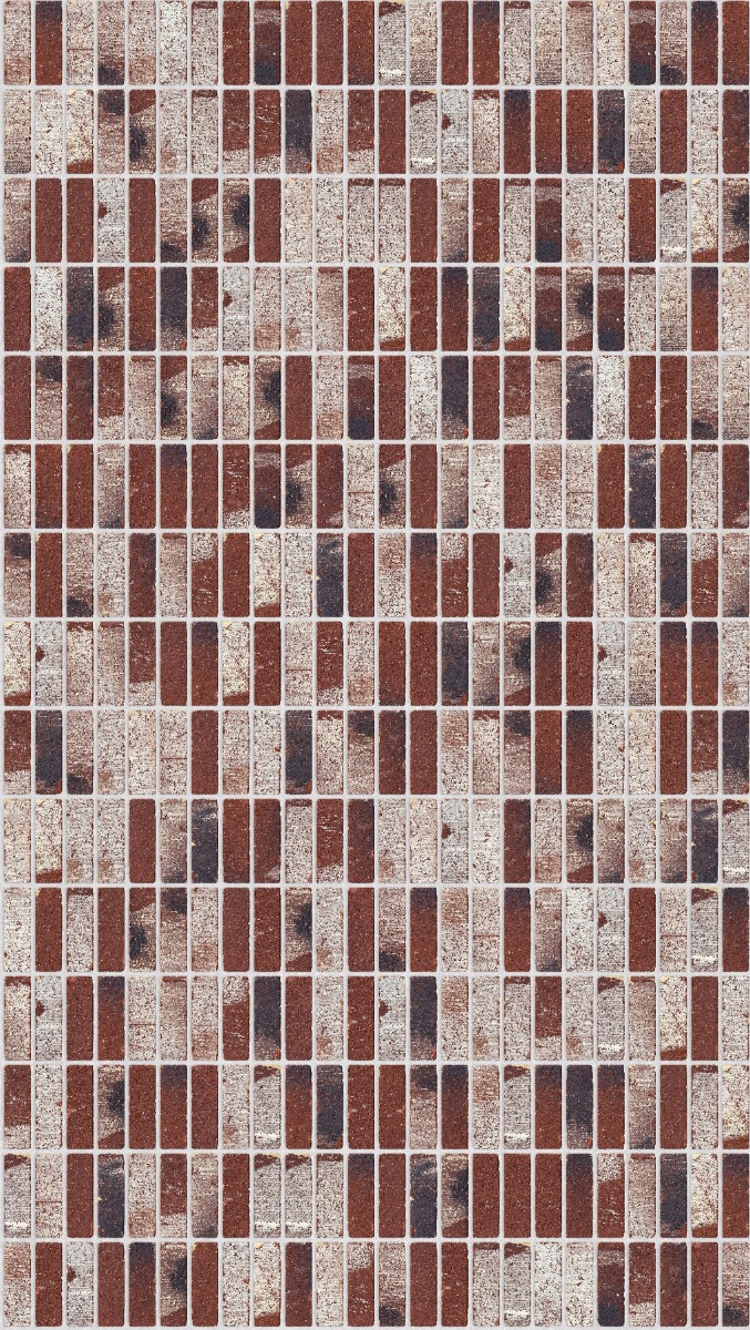 A seamless brick texture with treasury red tumbled units arranged in a Stack pattern