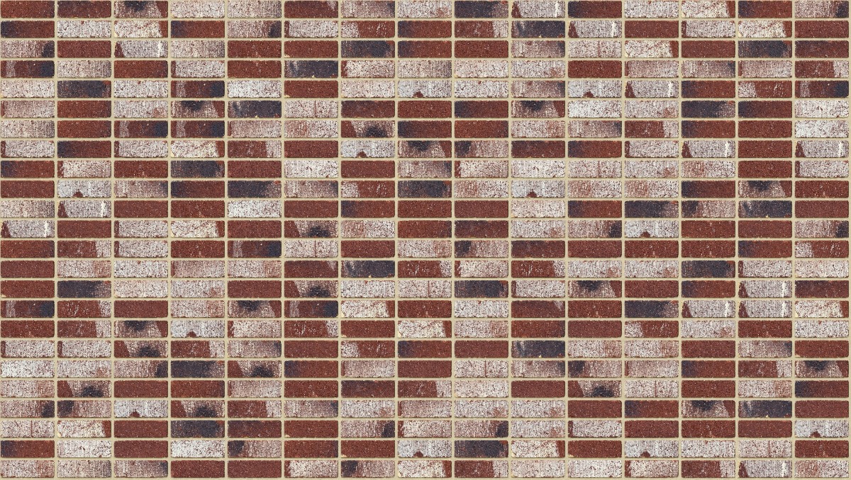 A seamless brick texture with treasury red tumbled units arranged in a Stack pattern