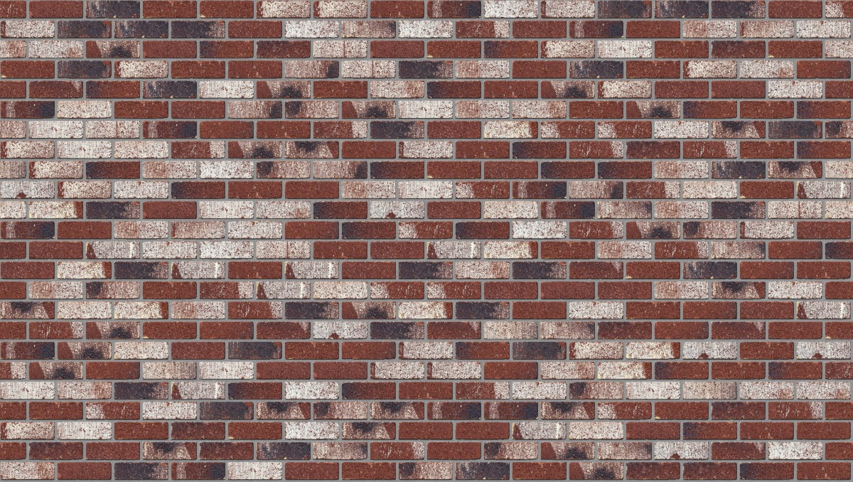 A seamless brick texture with treasury red tumbled units arranged in a Stretcher pattern