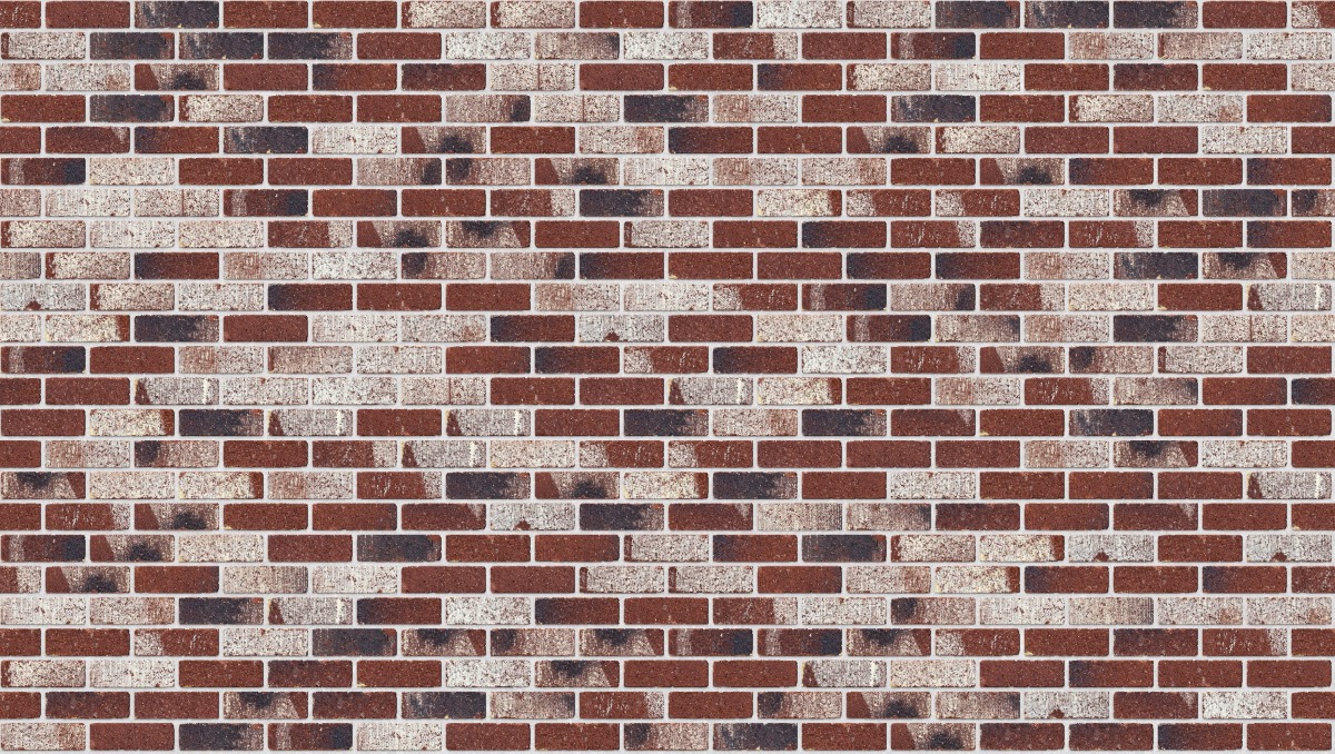 A seamless brick texture with treasury red tumbled units arranged in a Stretcher pattern