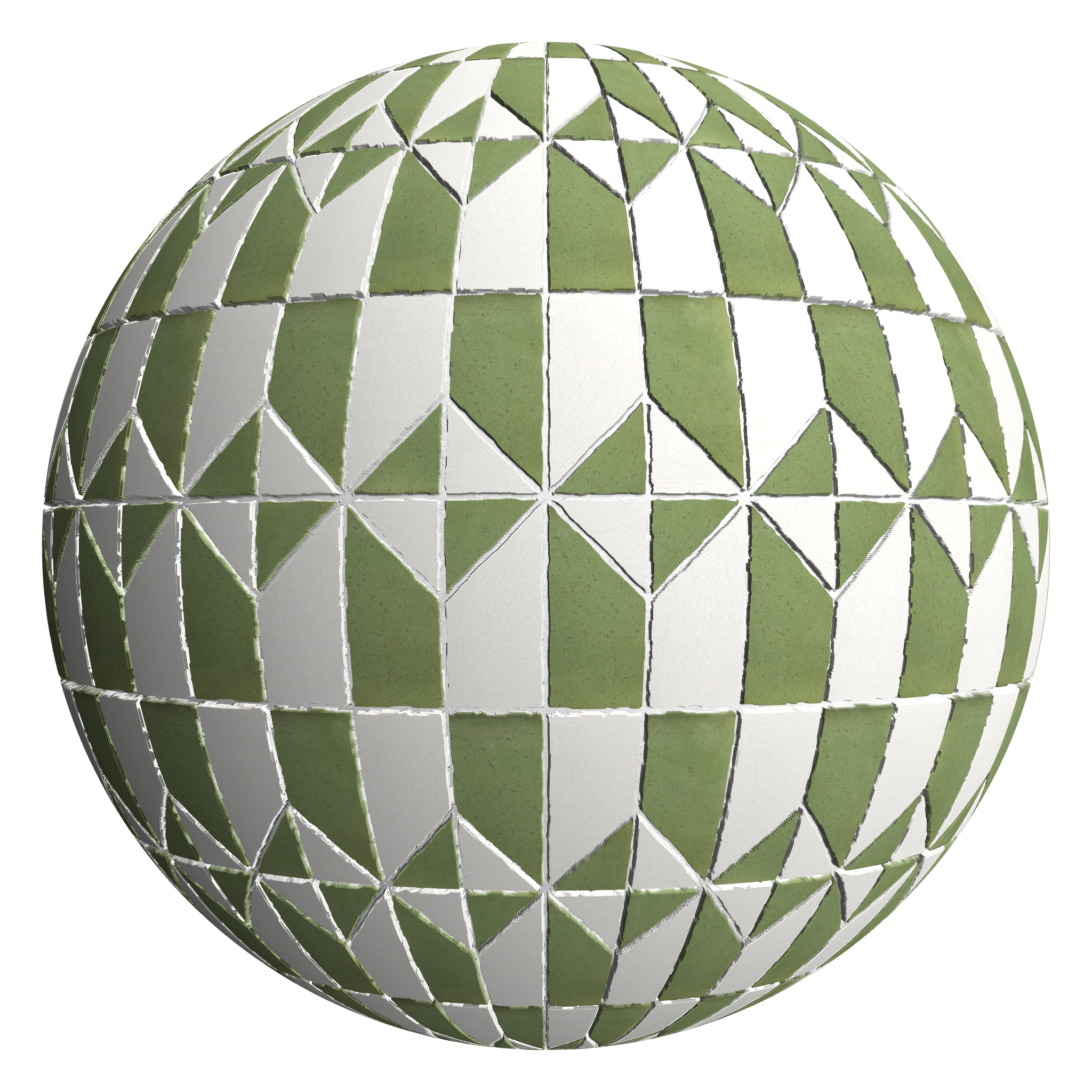 3D sphere preview of Crazing Tile, Portuguese Azulejo seamless texture