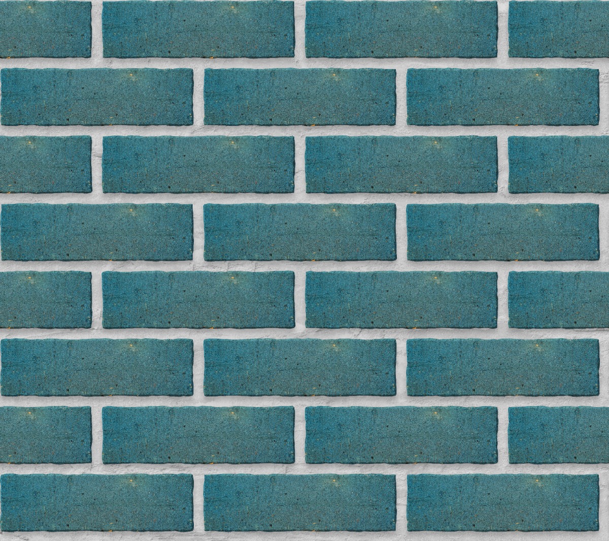 A seamless brick texture with k-briq® gullane cyan light units arranged in a Stretcher pattern