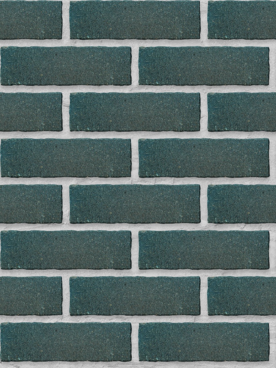 A seamless brick texture with k-briq® gullane cyan units arranged in a Stretcher pattern