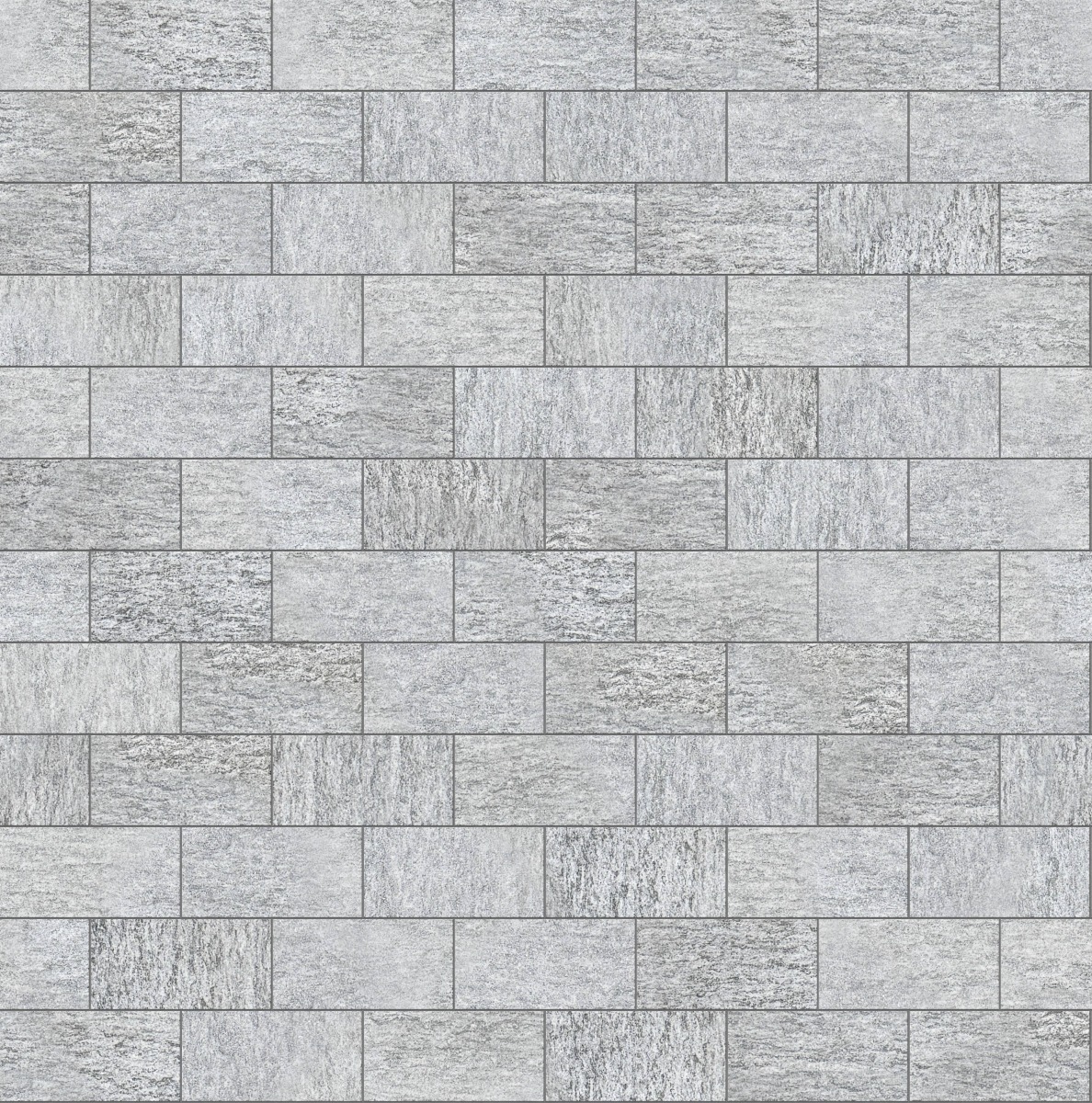 A seamless stone texture with m1023 sdm395 pietra italia gray gneiss - sand blasted blocks arranged in a Stretcher pattern