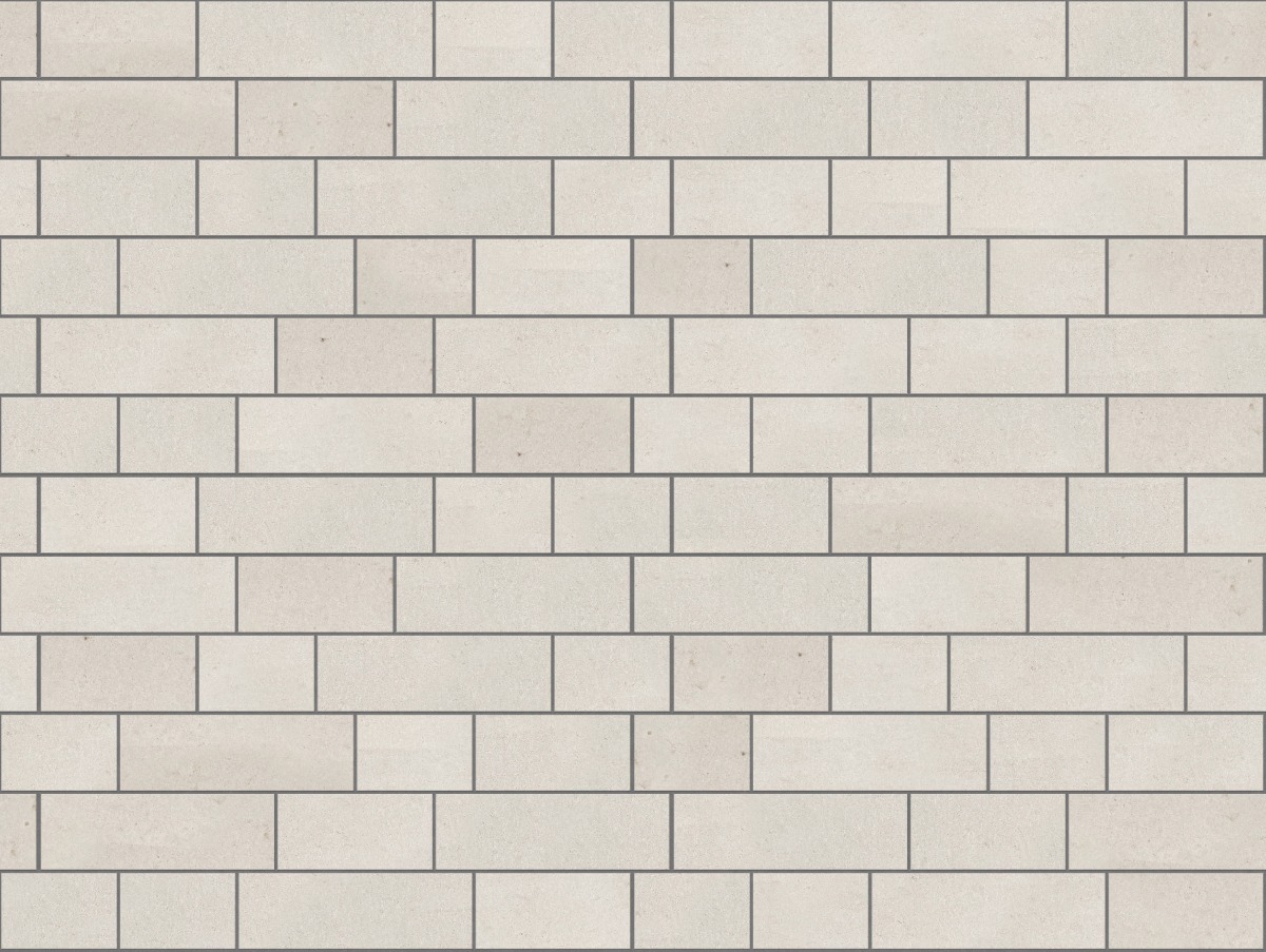 A seamless stone texture with m733 sdm386 bavarian beige limestone - sandblasted & tumbled blocks arranged in a Paving - Running Bond  - Sawn Edge - Dimensional 22 Pieces 3 Sizes - DP087 pattern