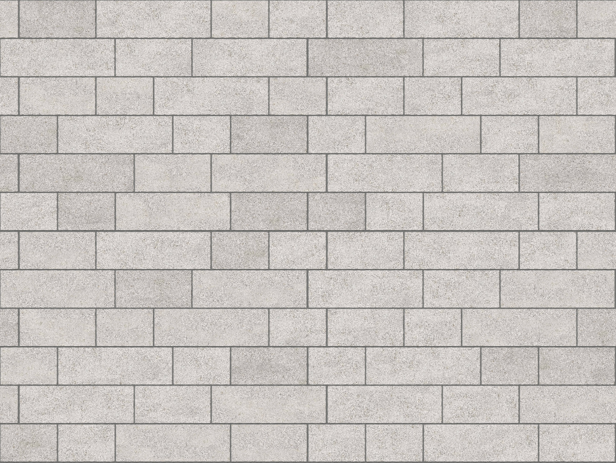 A seamless stone texture with m733 sdm393 bavarian beige limestone - bush hammered blocks arranged in a Paving - Running Bond  - Sawn Edge - Dimensional 22 Pieces 3 Sizes - DP087 pattern