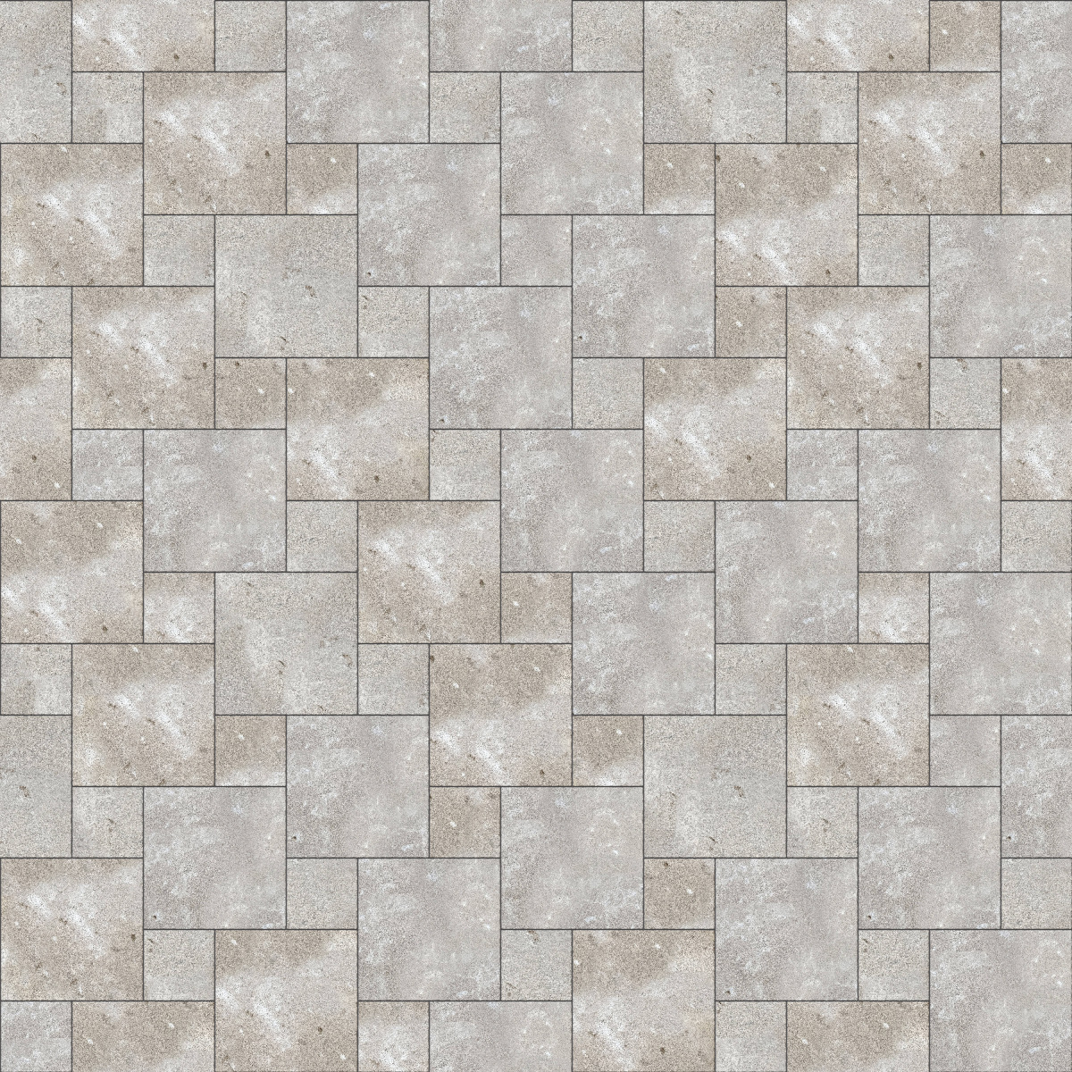 A seamless stone texture with m735 sdm387 bavarian dolomite gray limestone - bush hammered blocks arranged in a Hopscotch pattern