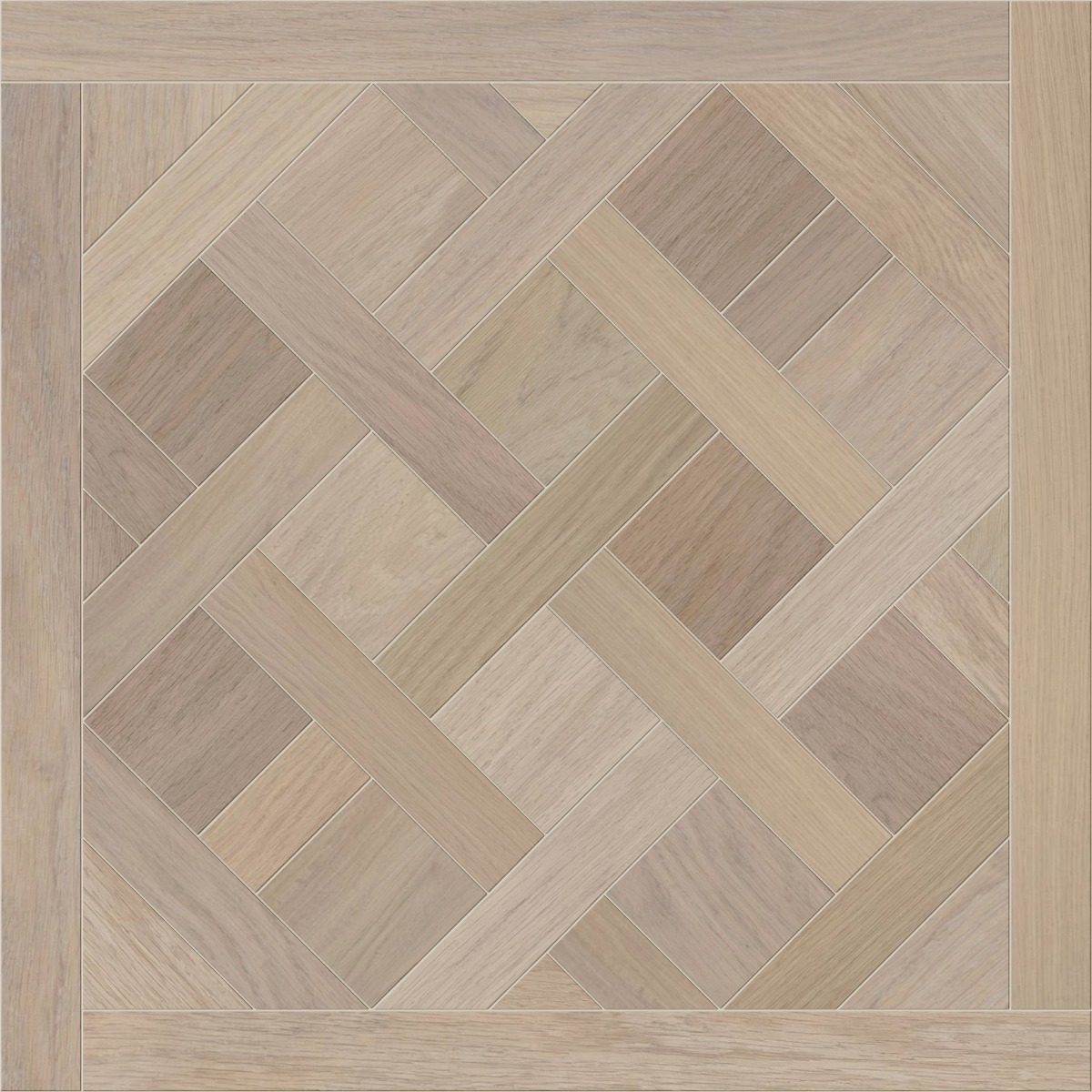 A seamless wood texture with creative oak #4107 - select grade boards arranged in a Framed Versailles pattern