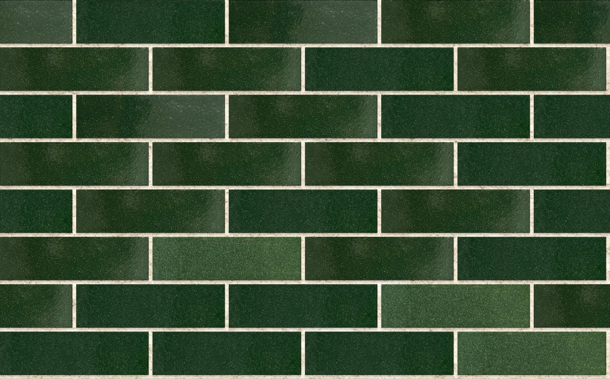 A seamless brick texture with founders blend glaze units arranged in a Stretcher pattern