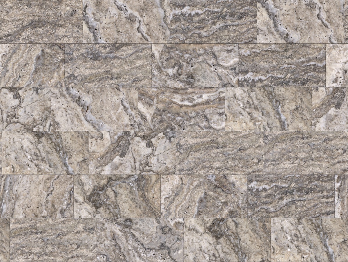 A seamless stone texture with plata premium travertine - honed blocks arranged in a Staggered pattern