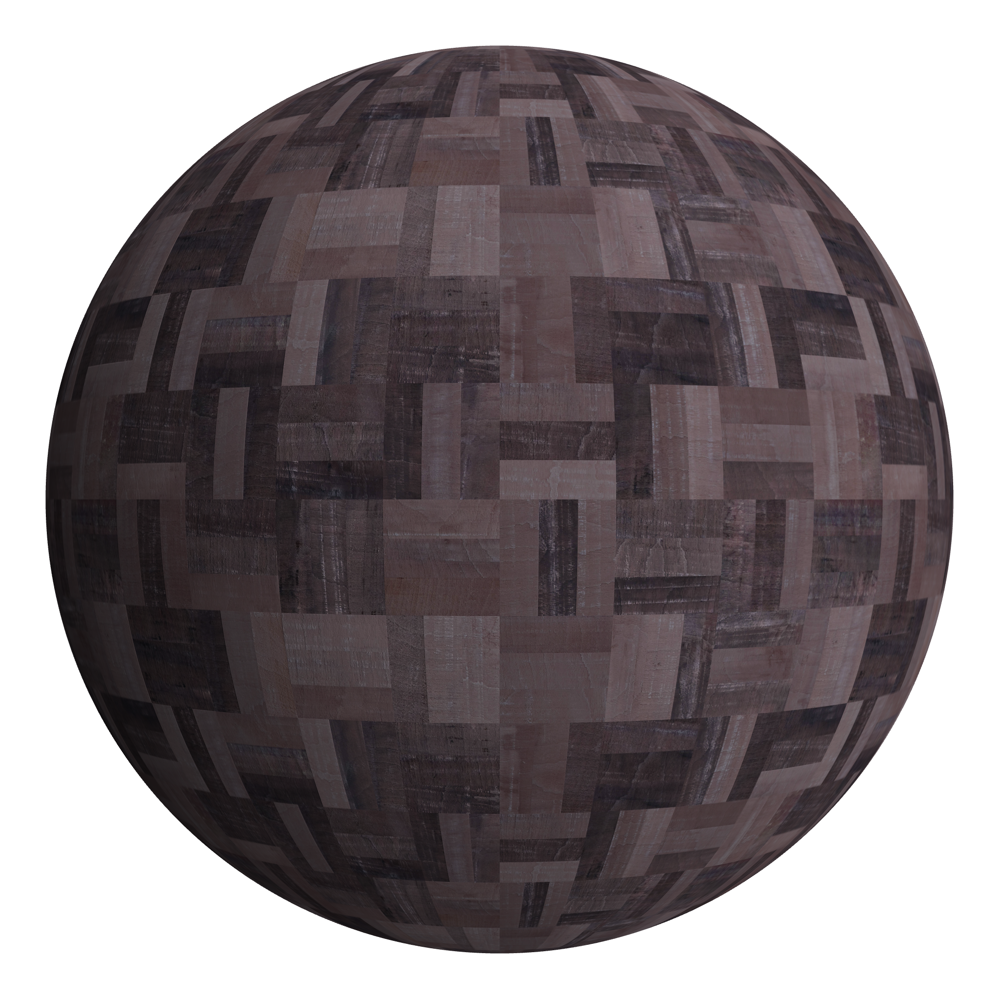 3D sphere preview of American Black Walnut - Rough sawn, Basketweave seamless texture