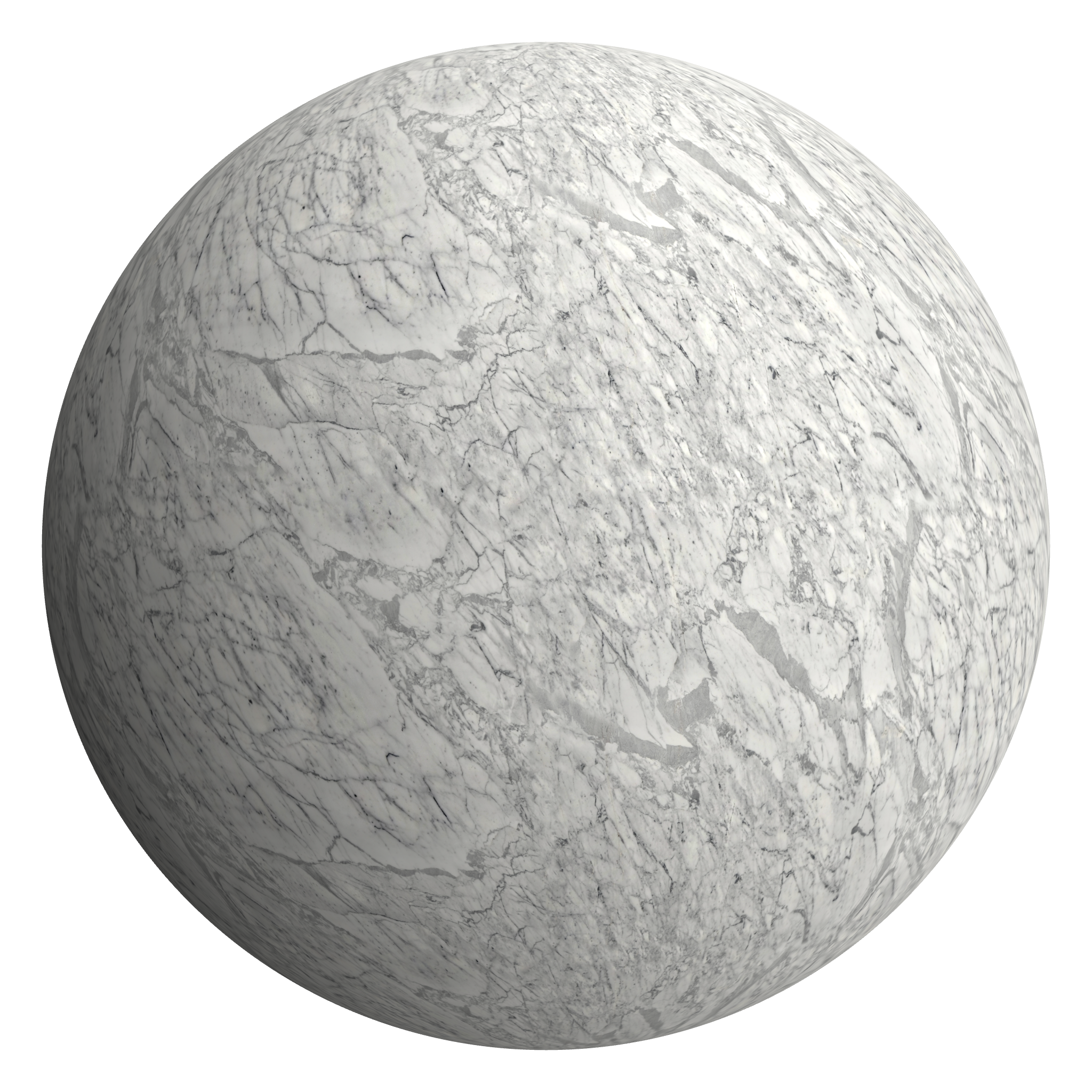 3D sphere preview of Arabescato Bianco - Marble seamless texture