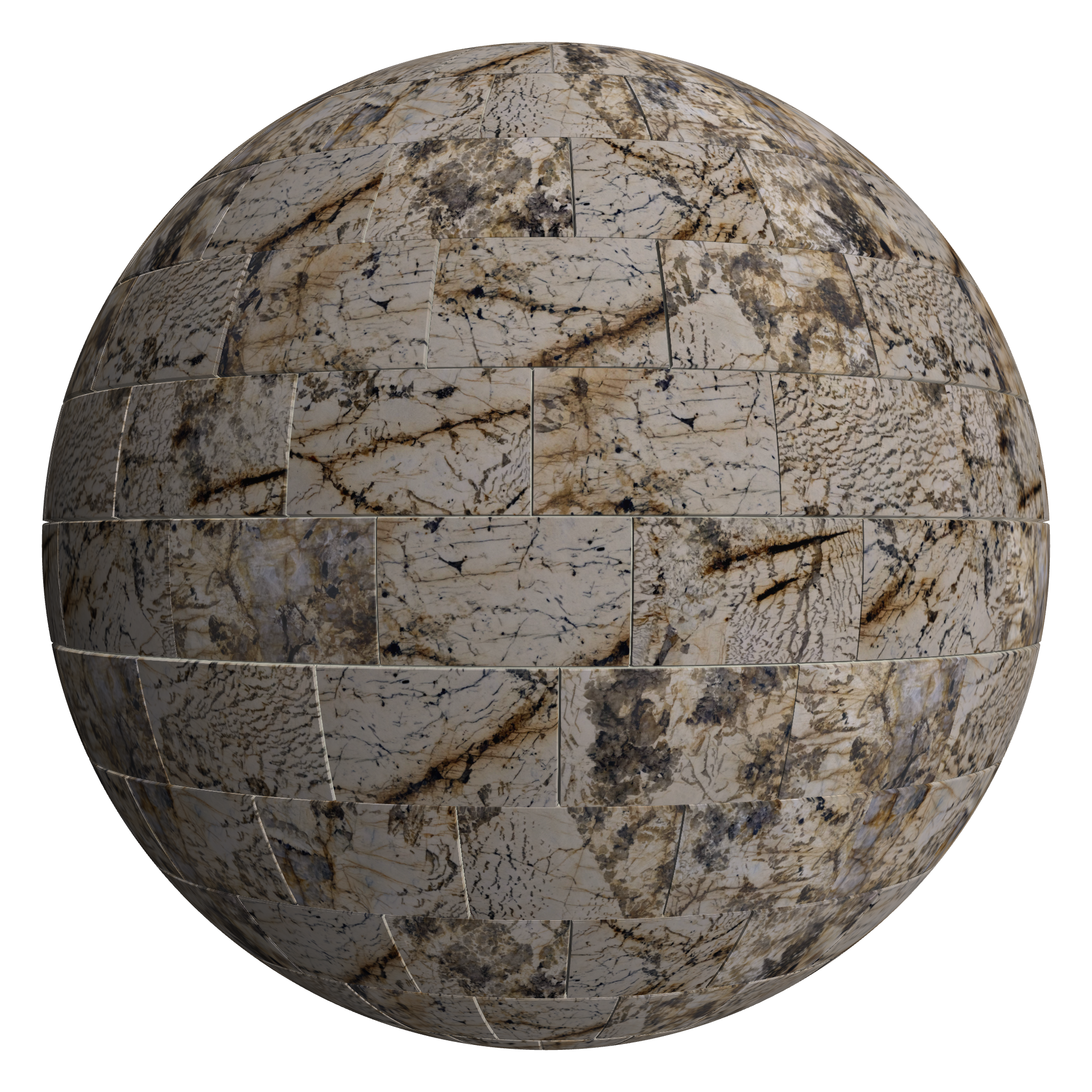 3D sphere preview of Blanc du Blanc - Granite, Staggered seamless texture