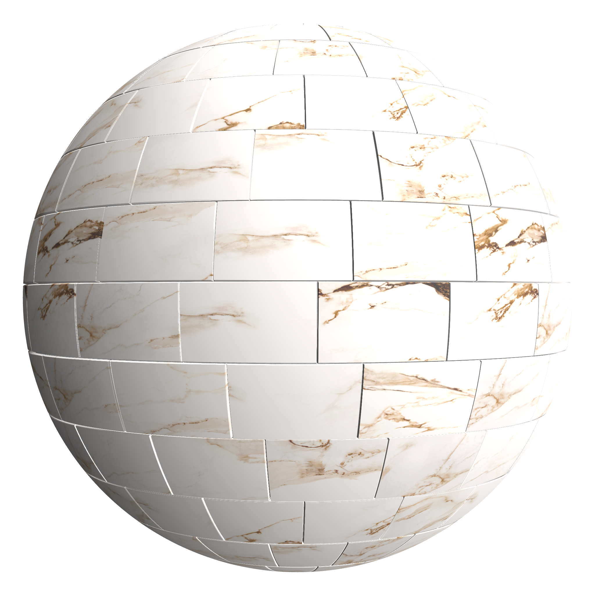 3D sphere preview of Calacatta Macchia Vecchia – Porcelain, Staggered seamless texture