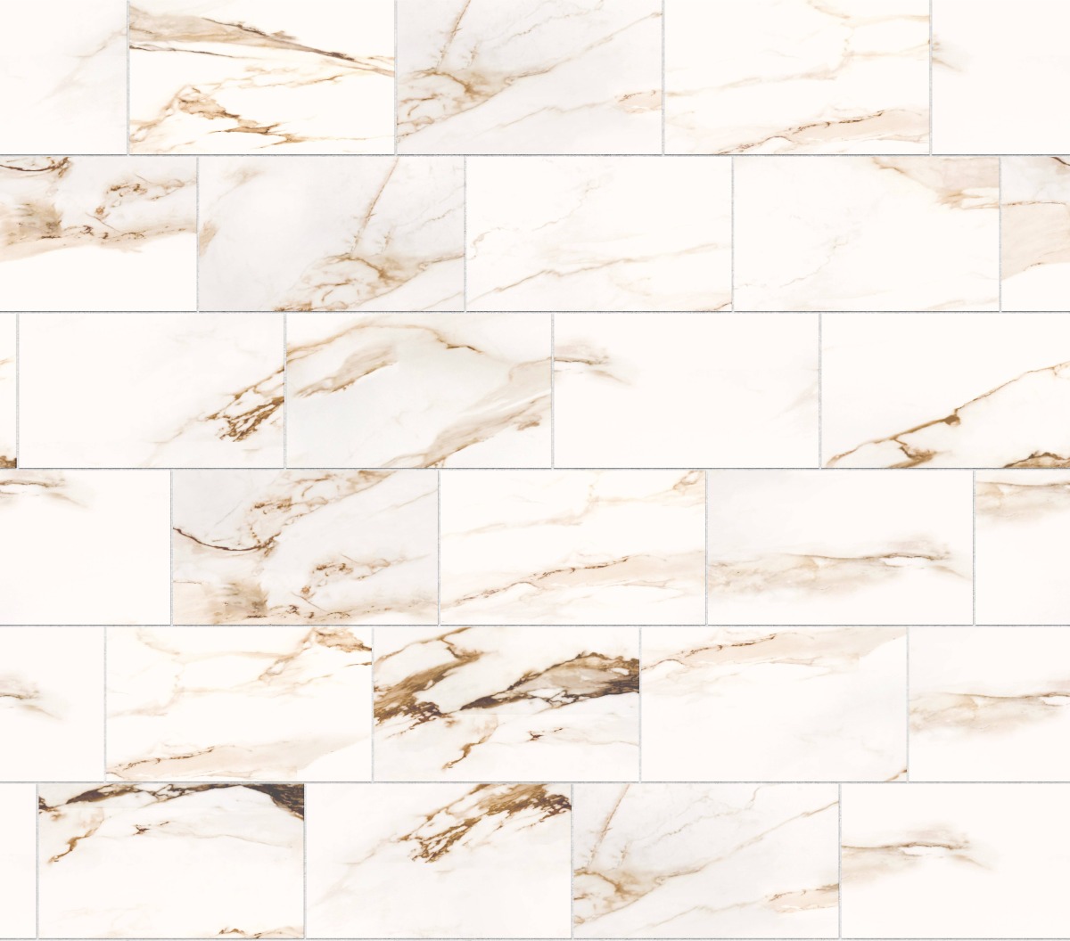 A seamless stone texture with calacatta macchia vecchia – porcelain blocks arranged in a Staggered pattern