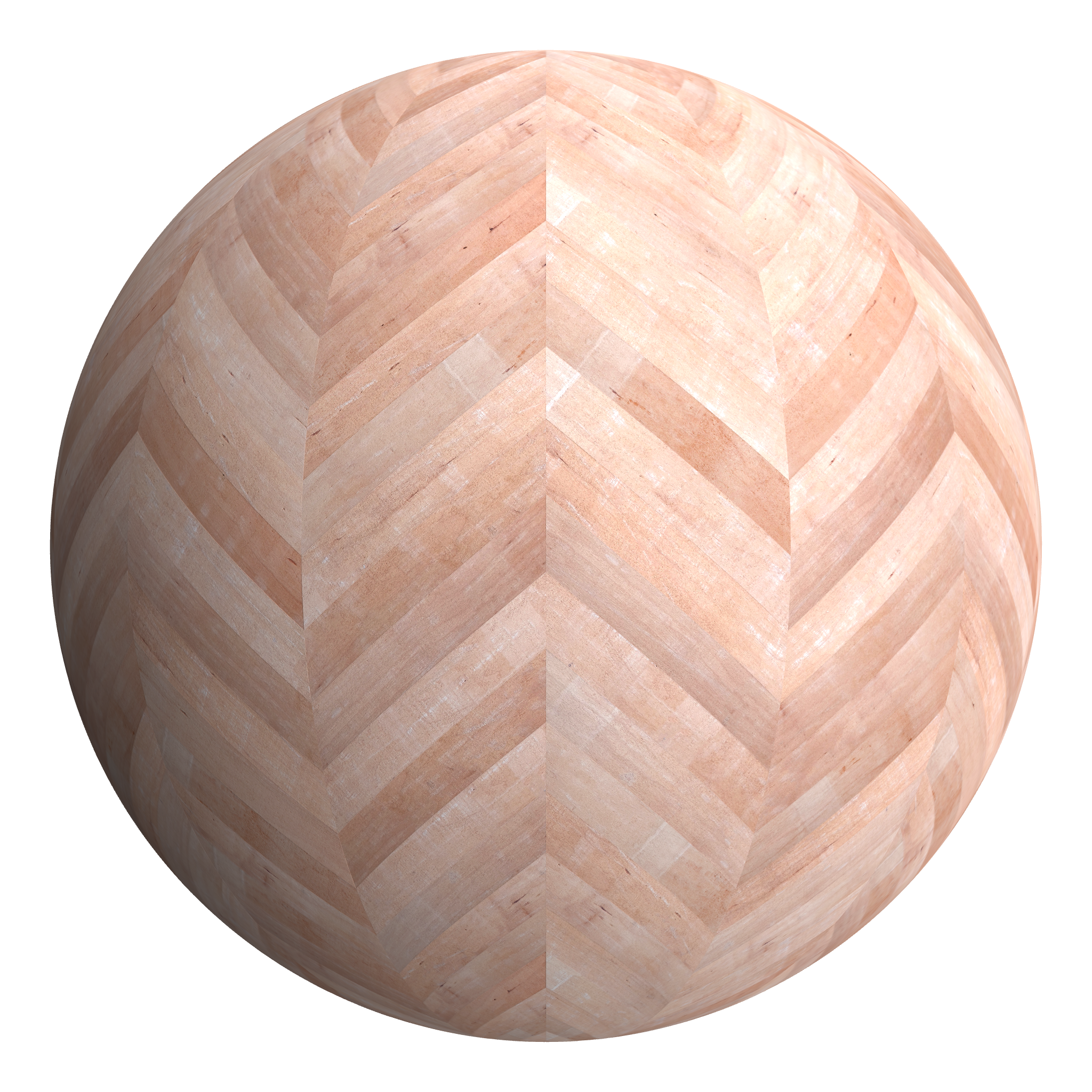 3D sphere preview of Cherry - Rough sawn, Chevron seamless texture