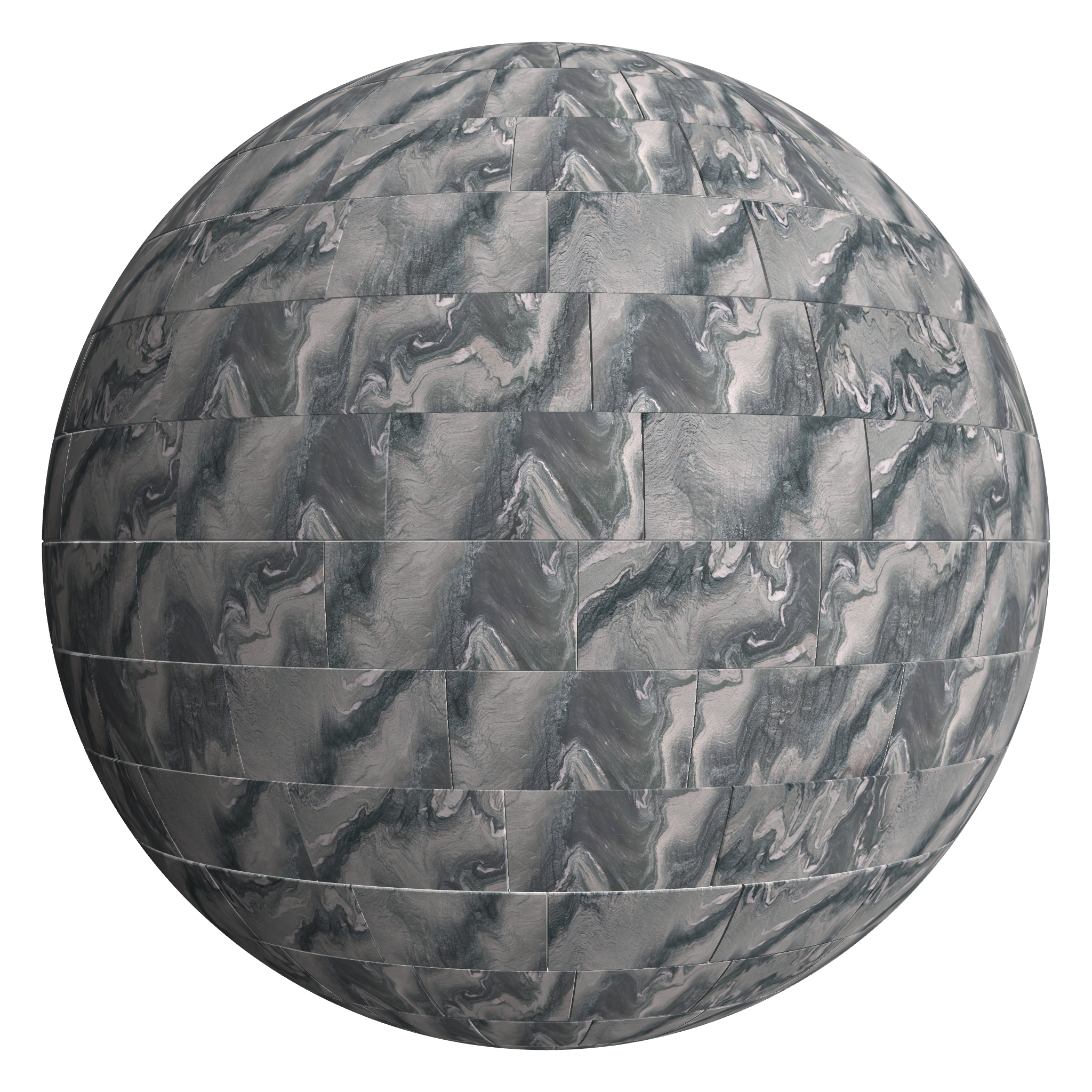 3D sphere preview of Cipollino Ondulato - Marble, Staggered seamless texture