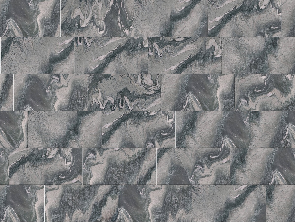 A seamless stone texture with cipollino ondulato - marble blocks arranged in a Staggered pattern