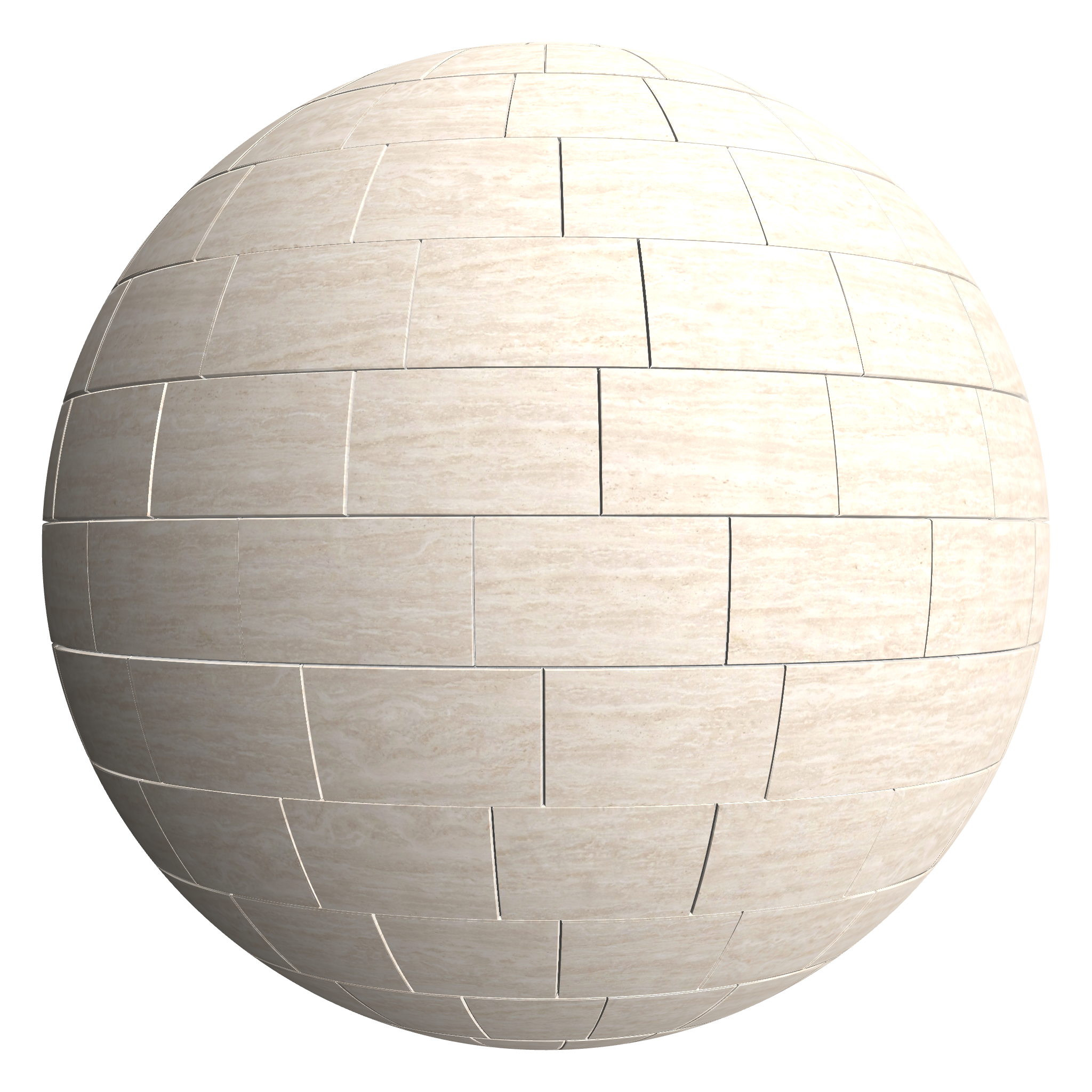 3D sphere preview of Crema Travertine – Porcelain, Staggered seamless texture