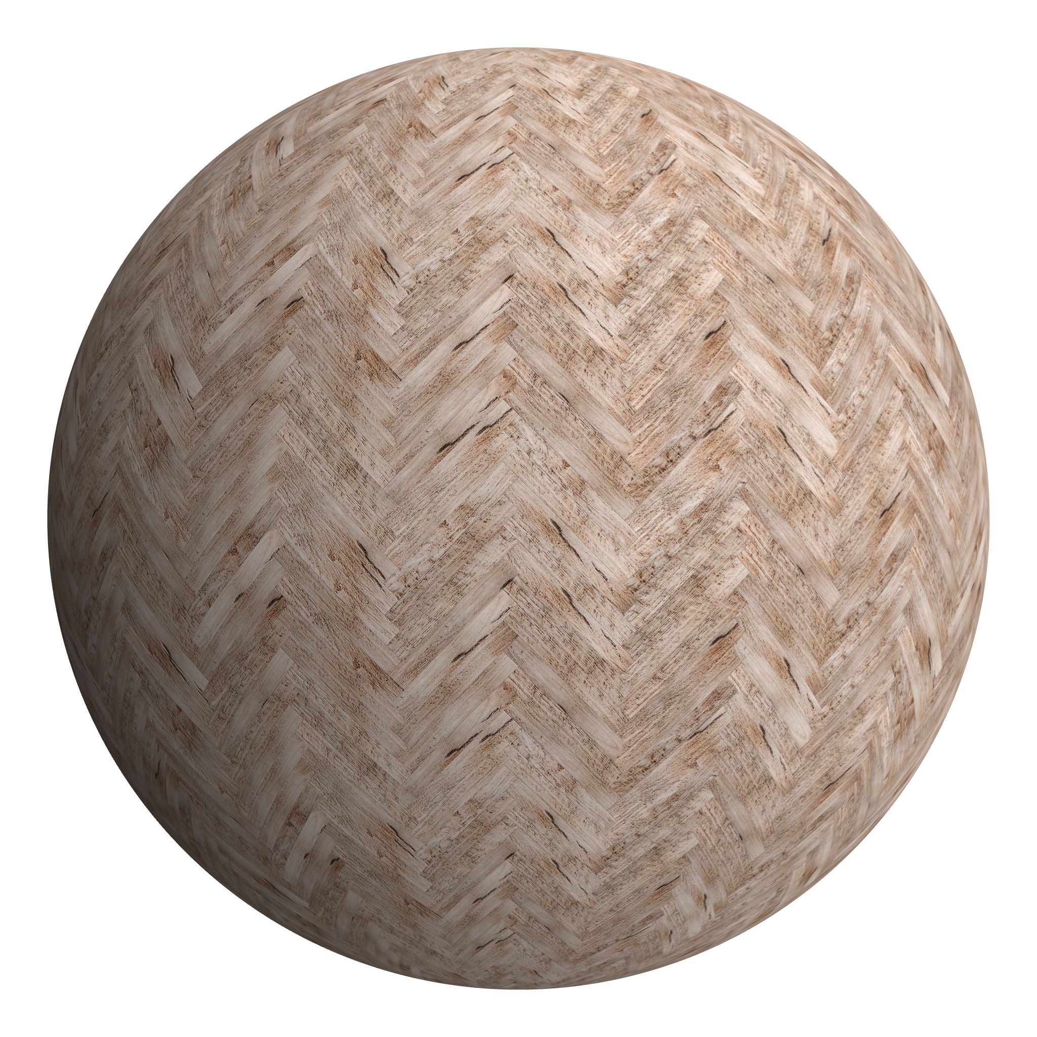 3D sphere preview of English Brown Oak, Herringbone seamless texture