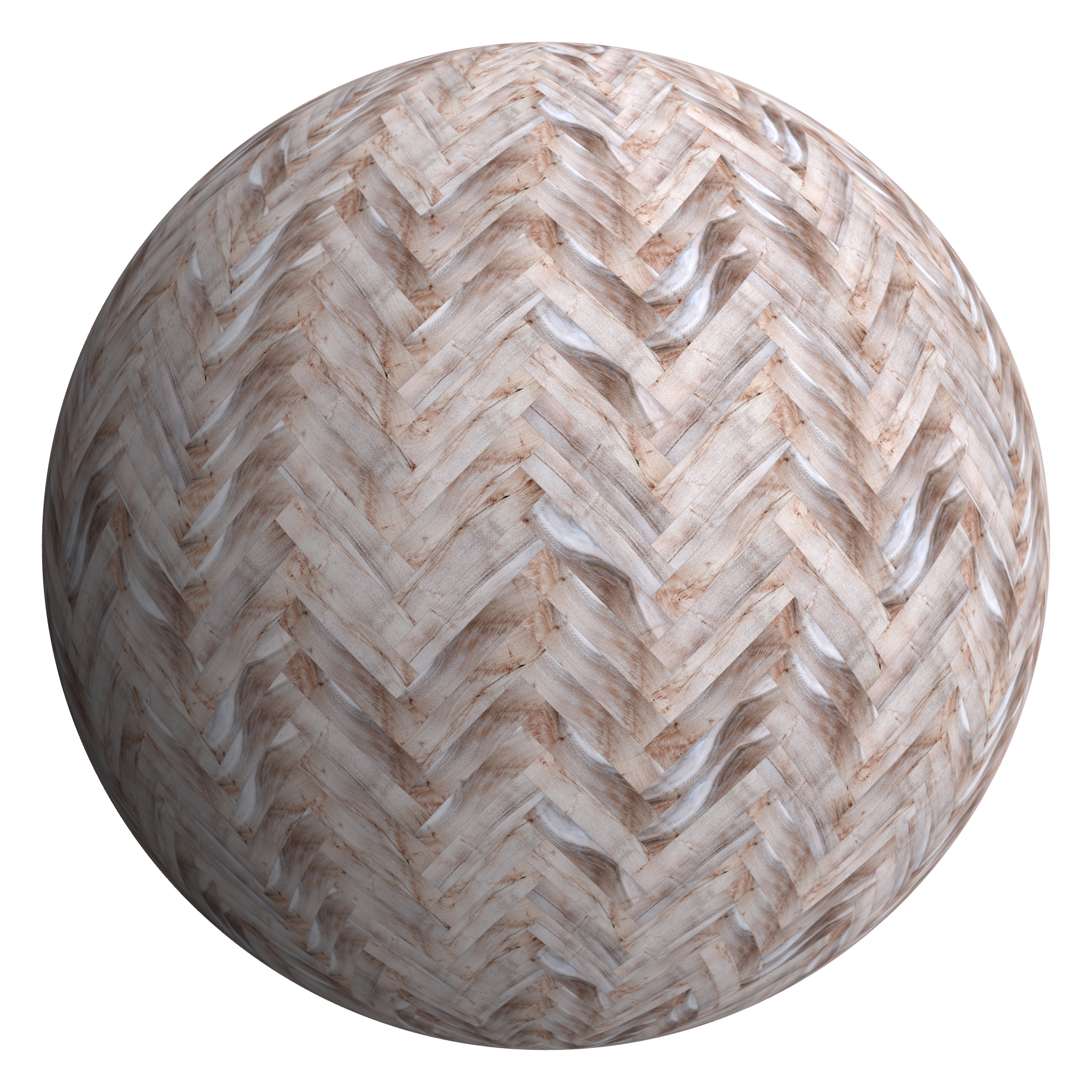 3D sphere preview of English Walnut, Herringbone seamless texture