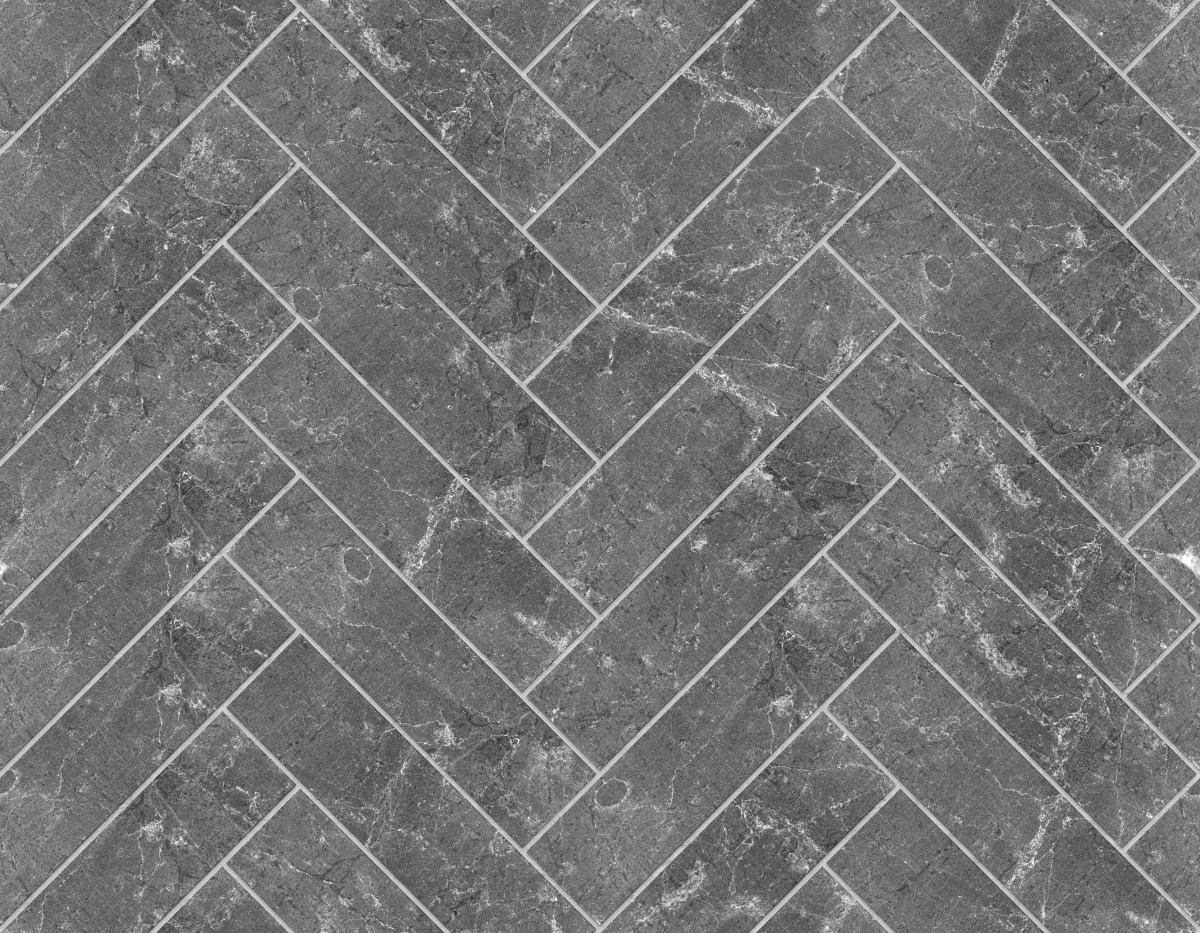 A seamless stone texture with fume emperador - marble blocks arranged in a Herringbone pattern