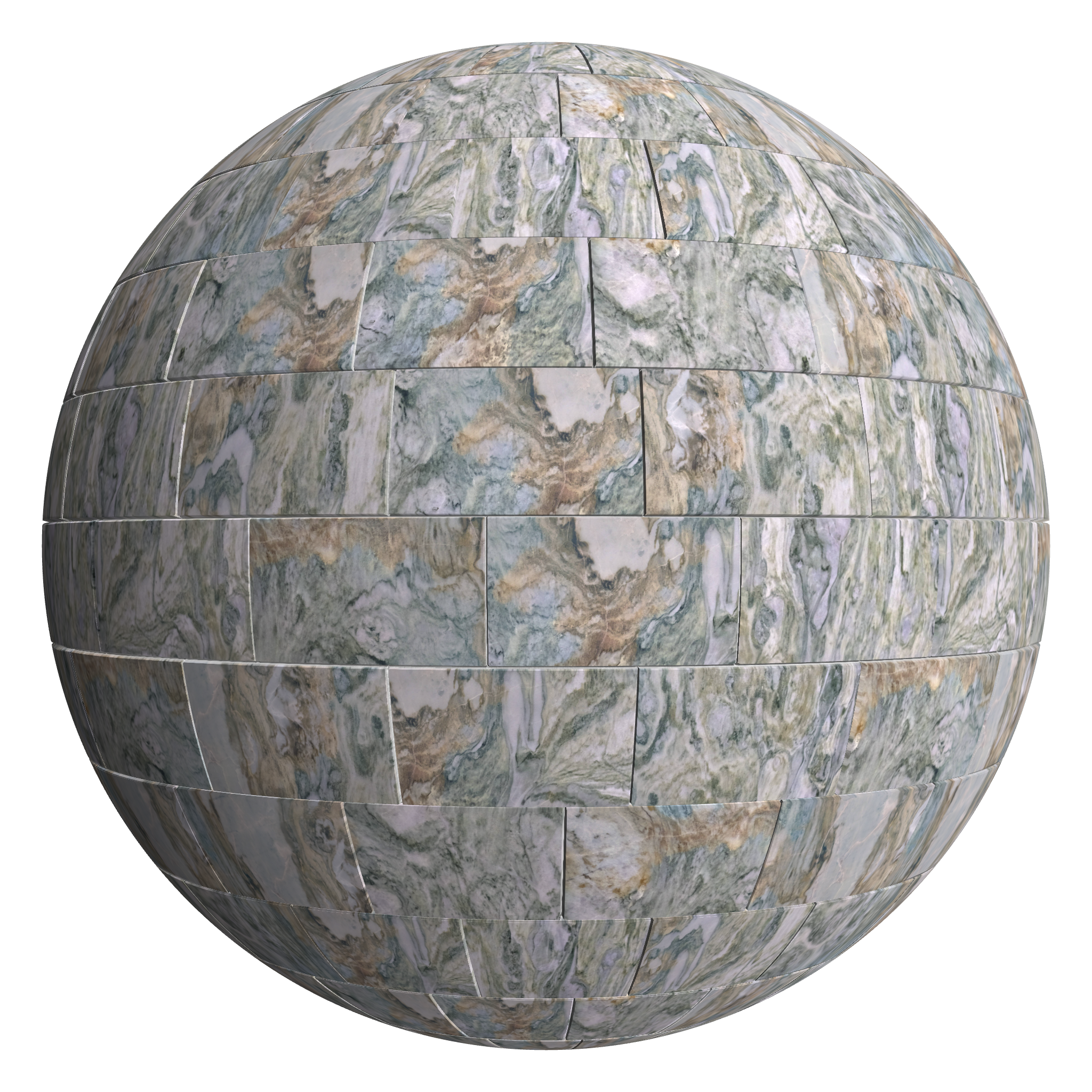 3D sphere preview of Fusion Green - Quartzite, Staggered seamless texture