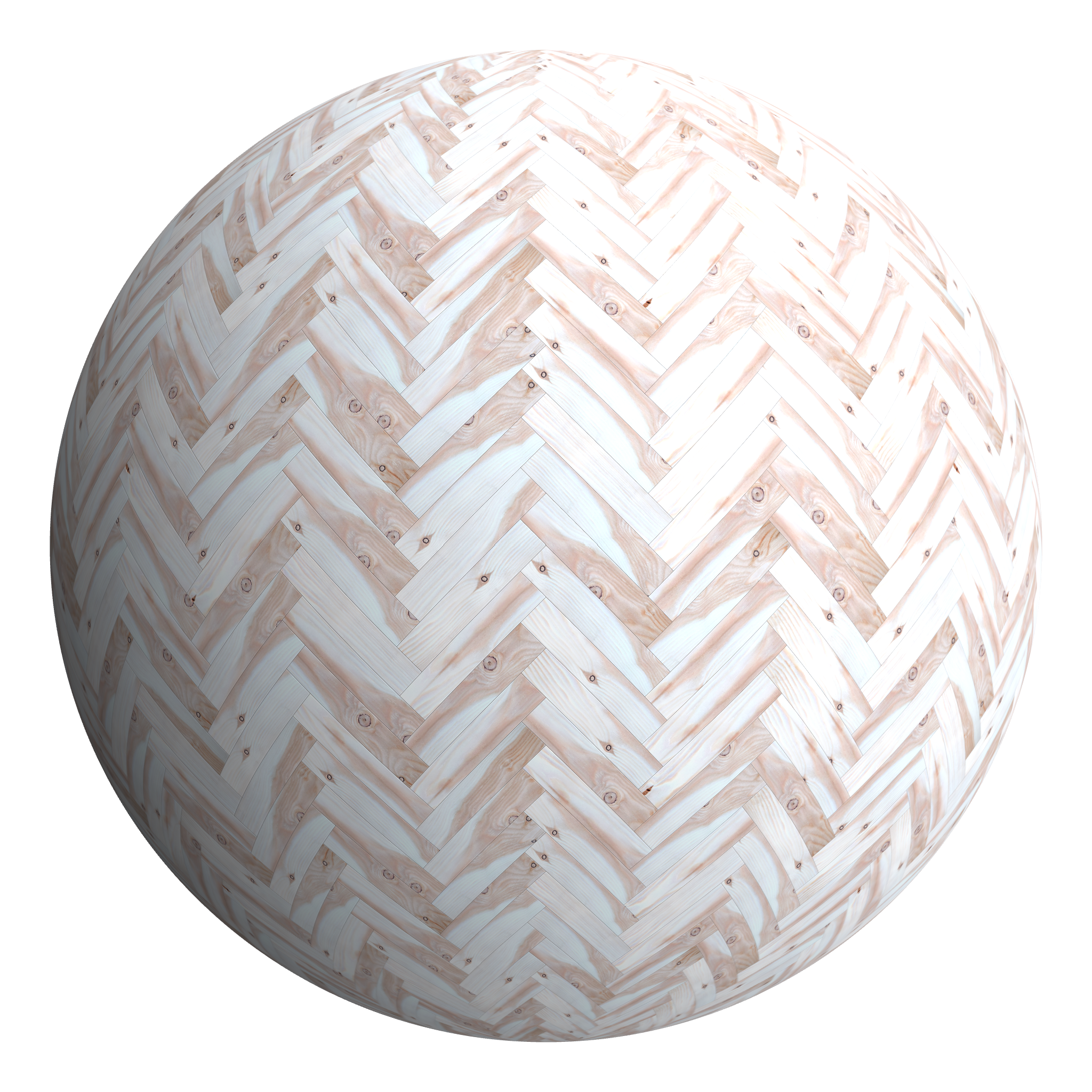 3D sphere preview of Larch - Light, Herringbone seamless texture