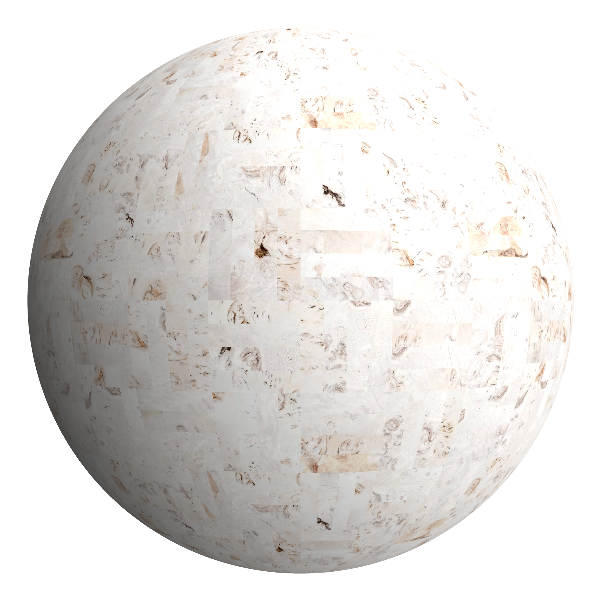 3D sphere preview of Oak Burr, Basketweave seamless texture